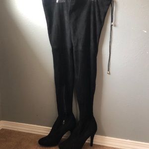 Thigh high suede boots